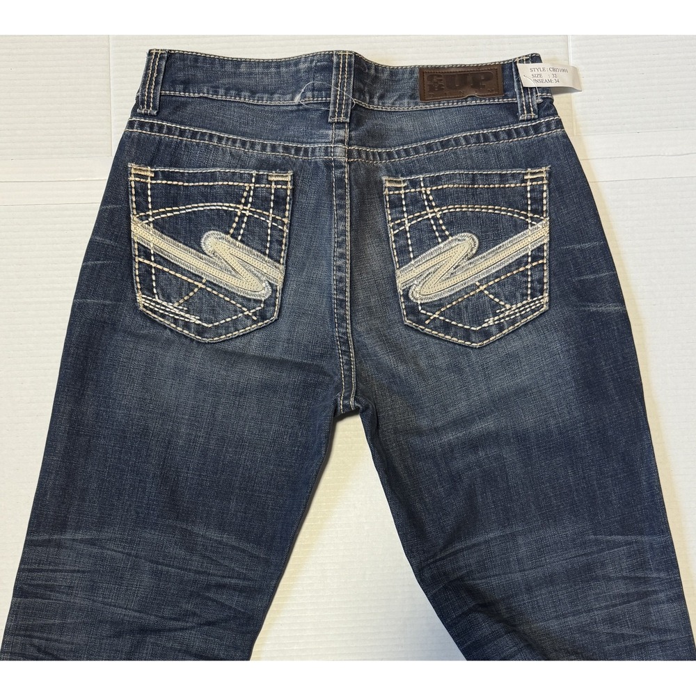 CB UP‎ COWBOY UP - Men's Bootcut Western Blue Jeans - Size 32x34